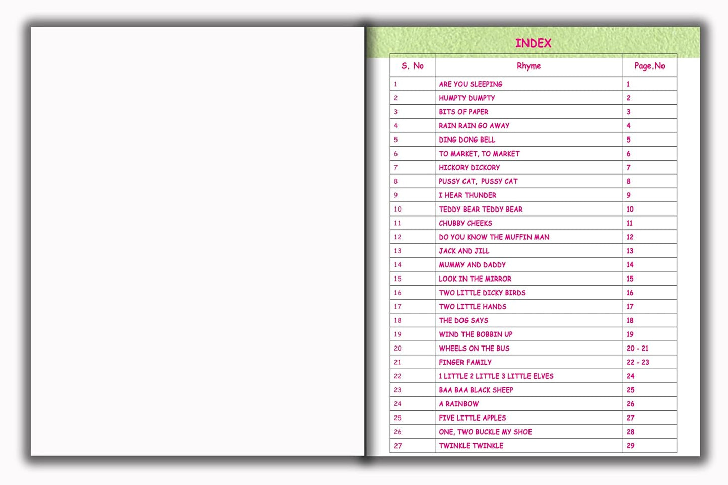 Senior Toddler - Rhymes Book (Pre KG)
