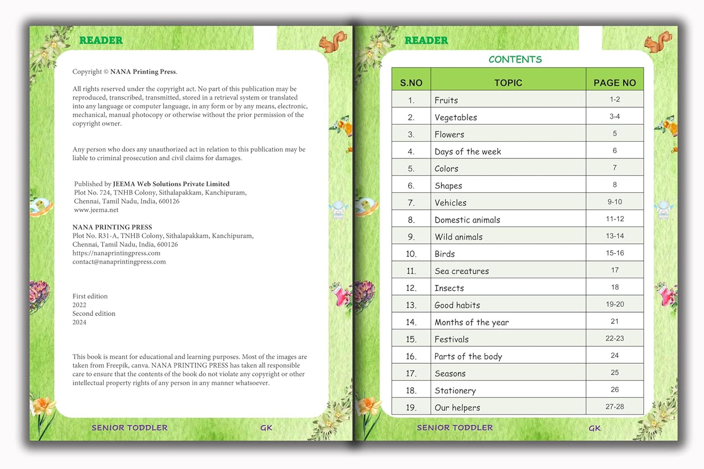 Senior Toddler - Exploring our World Reader (Pre KG)