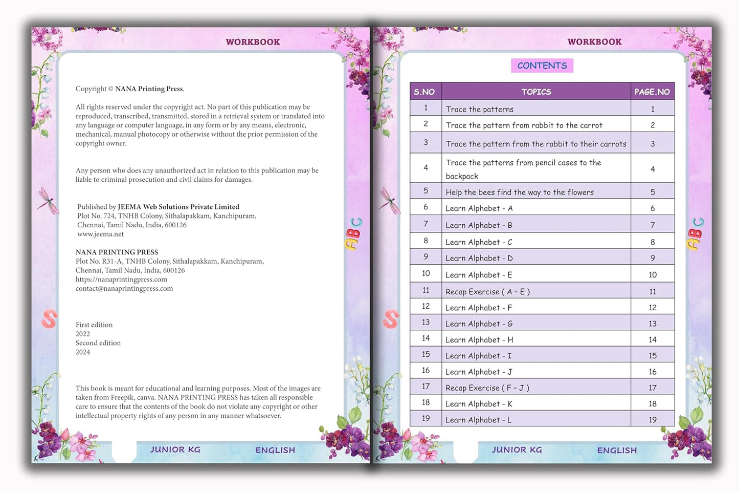 Junior KG - English Workbook