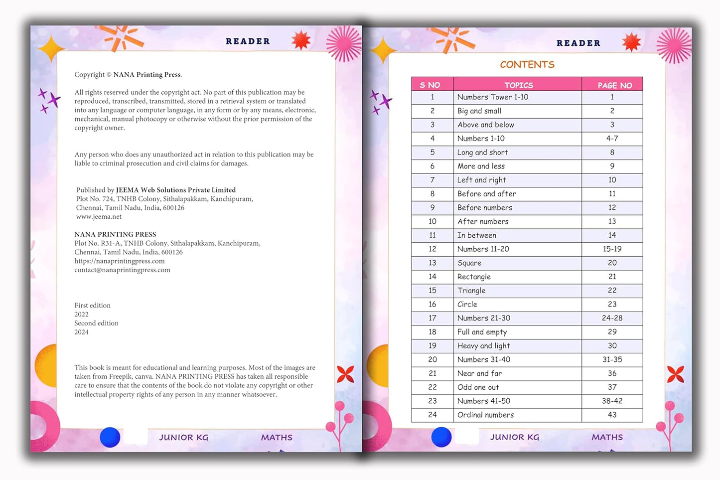 Junior KG - Maths Reader