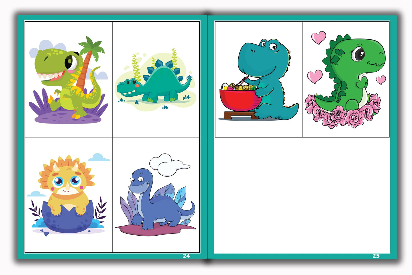 Activity Books Combo 3 - Circle The Cute Dinosaurs, Circle The Letters, Drawing, Number Flashcards, Number Trace And Write