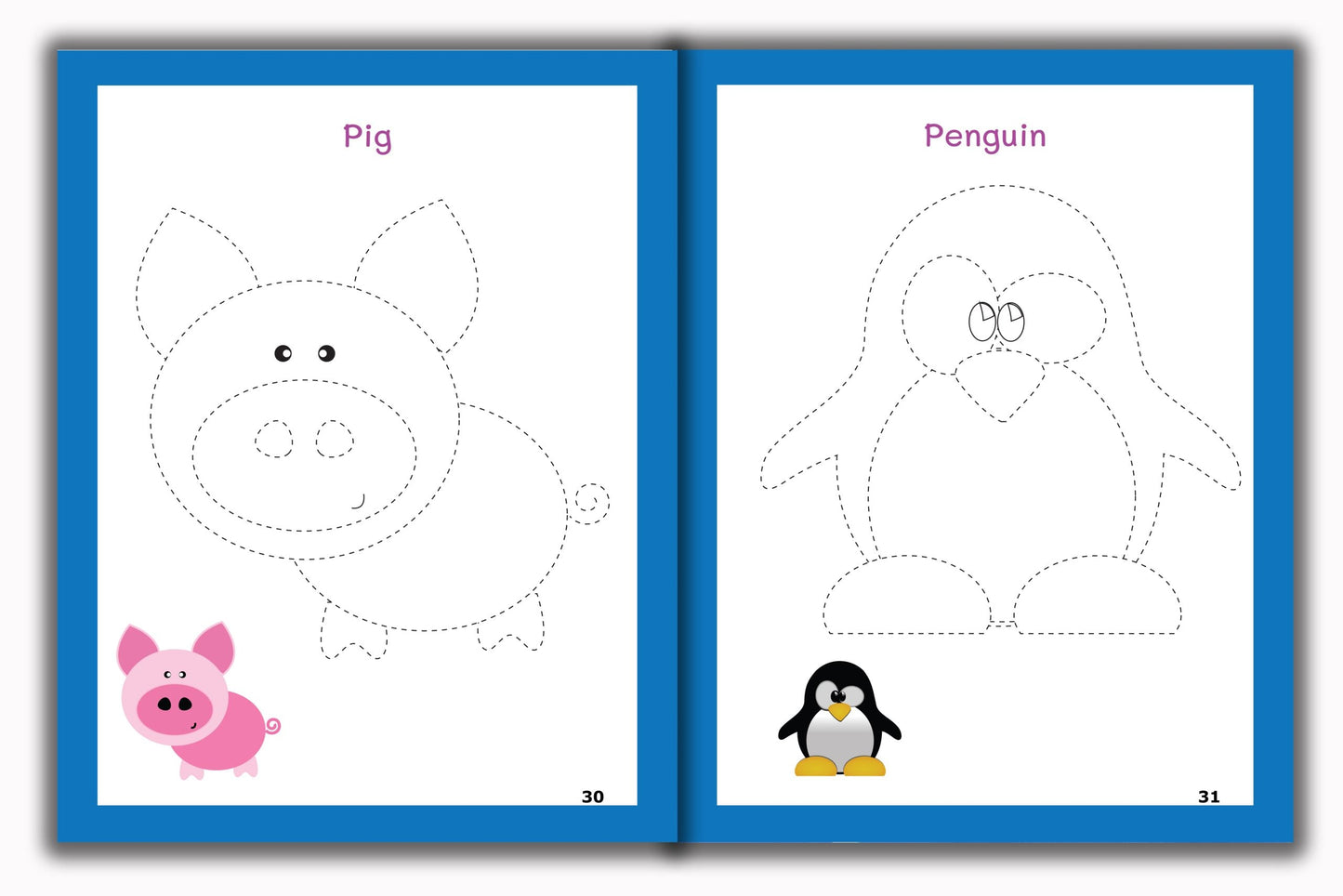 Activity Books Combo 1 - Animal Sounds, Circle The Color, Color Cute Animals, Patterns, Tracing