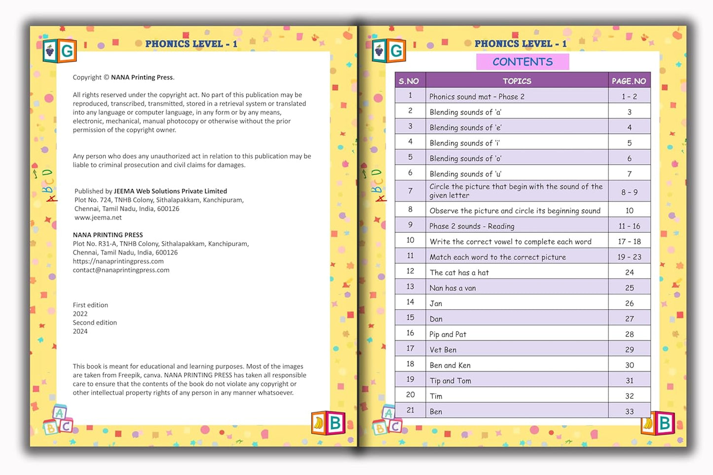 Phonics Book - Level 1