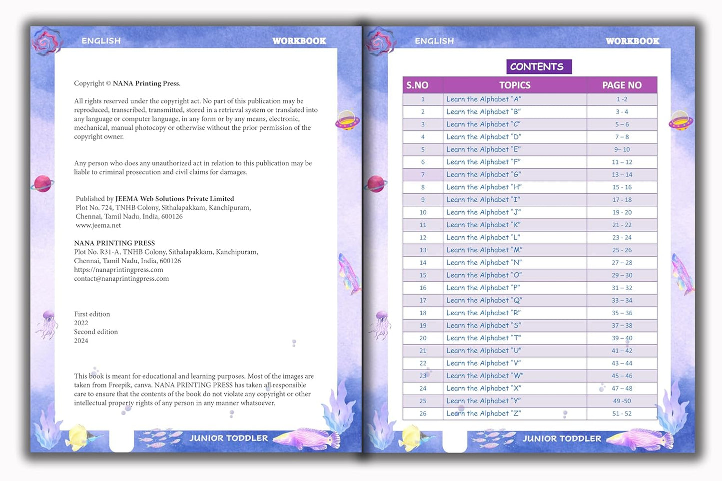 Junior Toddler - English Workbook (Play Group)