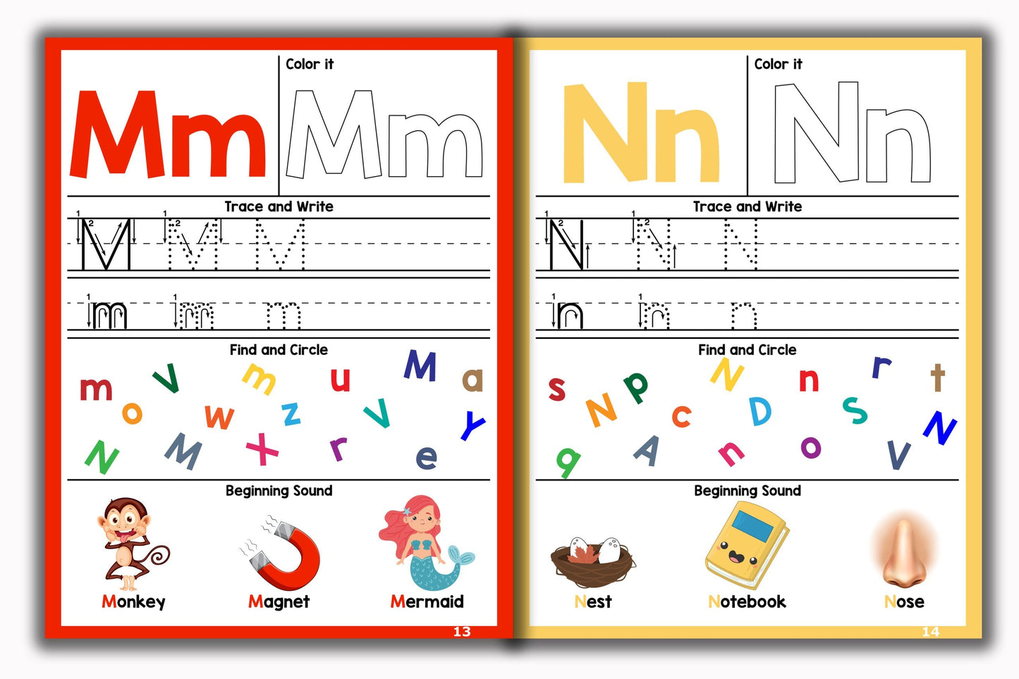 Activity Books Combo 6 - Alphabet Worksheet, Colors, Number Rhymes, Numbers Identification, Positions