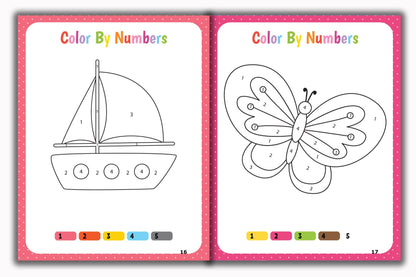 Activity Books Combo 8 - Color By Numbers, Matching Worksheets, Measuring Things, Missing Letters, Weather