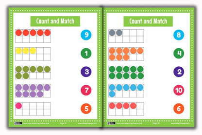 Activity Books Combo 11 - Circle The Shapes, Count And Match, Cut And Paste, Match Letters, Math Fun
