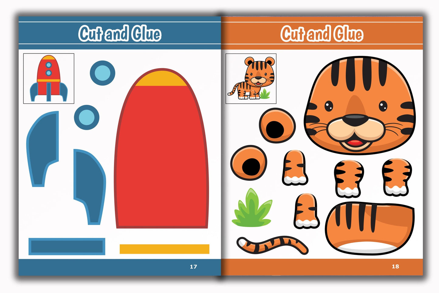 Activity Books Combo 10 - Alphabet Fun Shapes, Count And Write, Cut And Glue, Number Worksheet, science