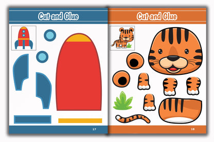Activity Books Combo 10 - Alphabet Fun Shapes, Count And Write, Cut And Glue, Number Worksheet, science