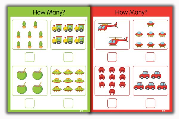 Activity Books Combo  9 - Alphabet Activities, Coloring For Fun, Counting, How Many, Missing Numbers