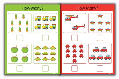 Activity Books Combo  9 - Alphabet Activities, Coloring For Fun, Counting, How Many, Missing Numbers