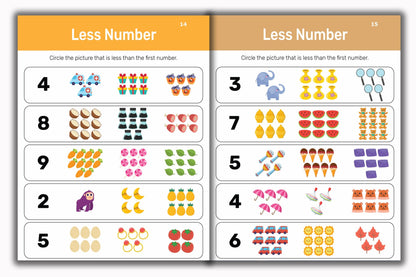 Activity Books Combo 13 - Beginning Sounds, Cursive Alphabet Trace And Write, Number (1-100), Same Less More, Trace The Path