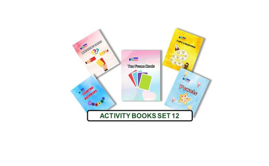 Activity Books Combo 12 - Counting Backward, I Spy Counting, Matching Cards, Ten Frame Cards, Vowels