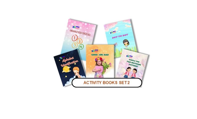 Activity Books Combo 2 - Alphabet Identification, Circle The Number, Circle The Two Matching Pictures, Dot To Dot, Good Or Bad