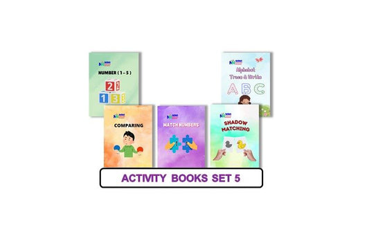 Activity Books Combo  5 - Alphabet Trace And Write, Comparing, Match Numbers, Number, Shadow Matching