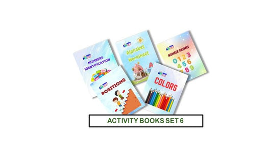 Activity Books Combo 6 - Alphabet Worksheet, Colors, Number Rhymes, Numbers Identification, Positions