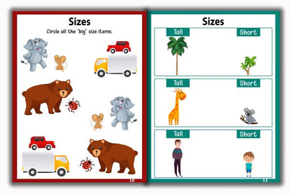 Activity Books Combo 4 - Alphabet Coloring, Number Activities, Number Coloring, Sizes, Things That Go Together